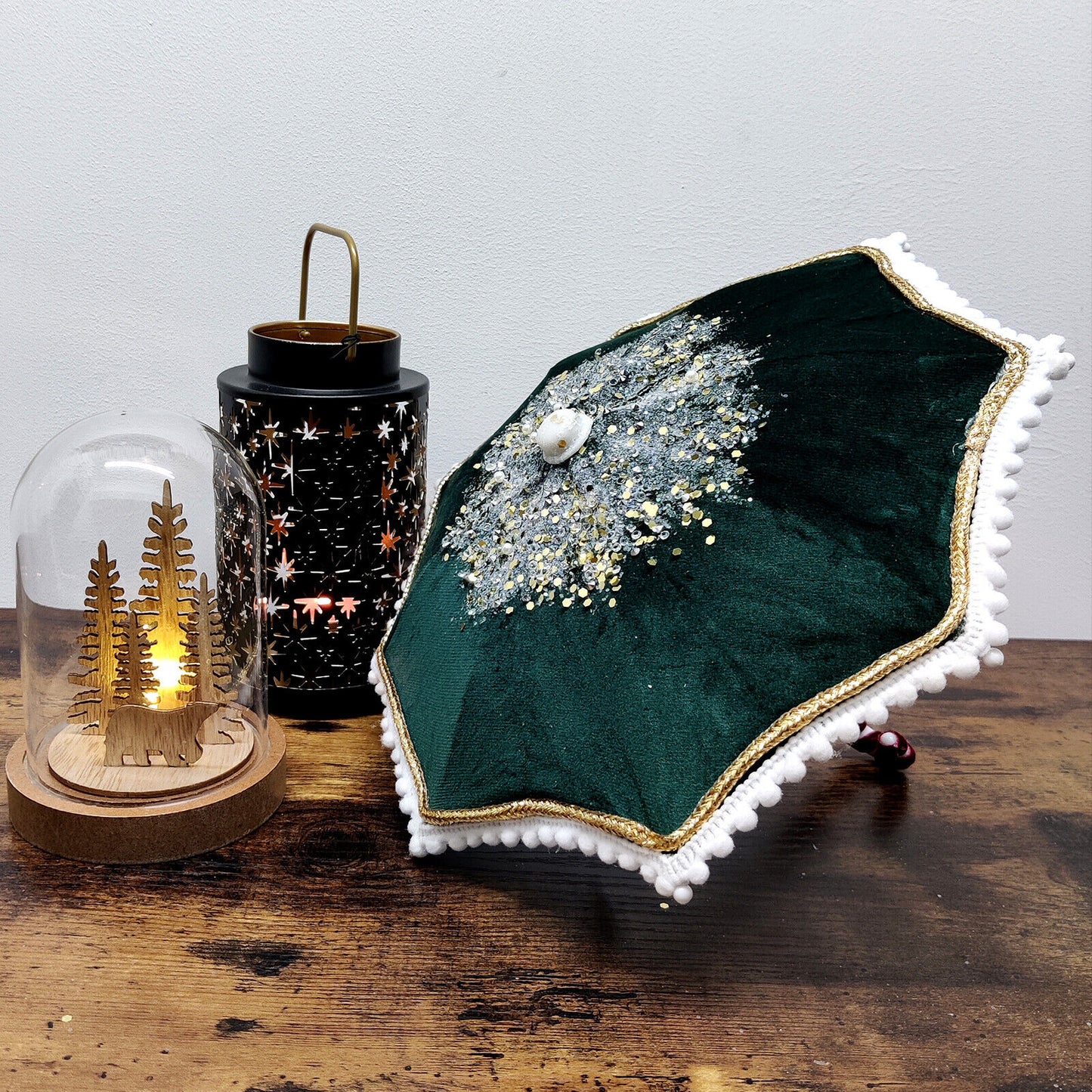 Christmas Tree Baubles Umbrella Hanging Decorations Mini Xmas Ornament Gift