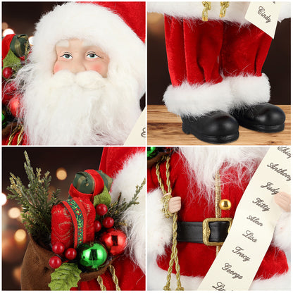 18" Christmas Santa Claus Figure Traditional Standing Xmas Father Home Decors
