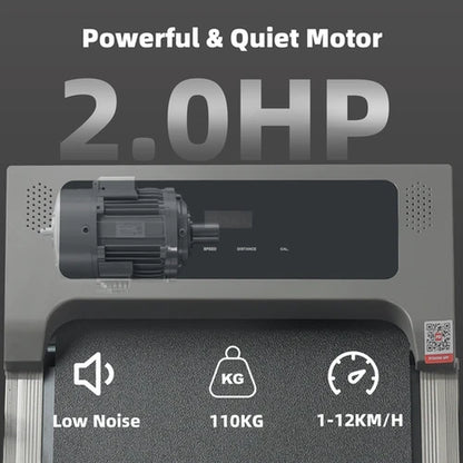 12Km/H Walking Pad Treadmill under Desk Treadmill with Incline & Holder & Remote