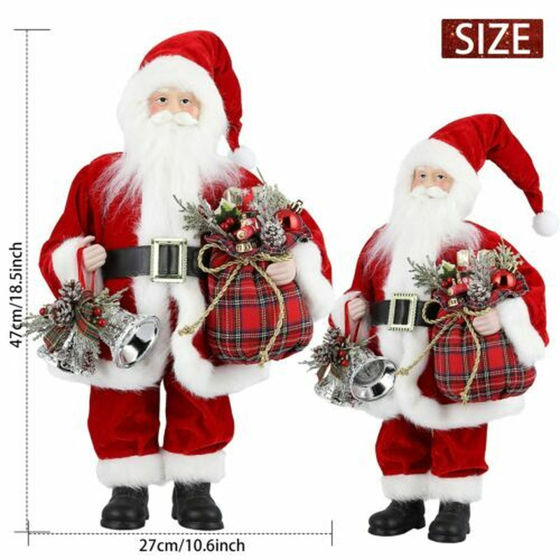 18" Christmas Santa Claus Figure Traditional Standing Xmas Father Home Decors