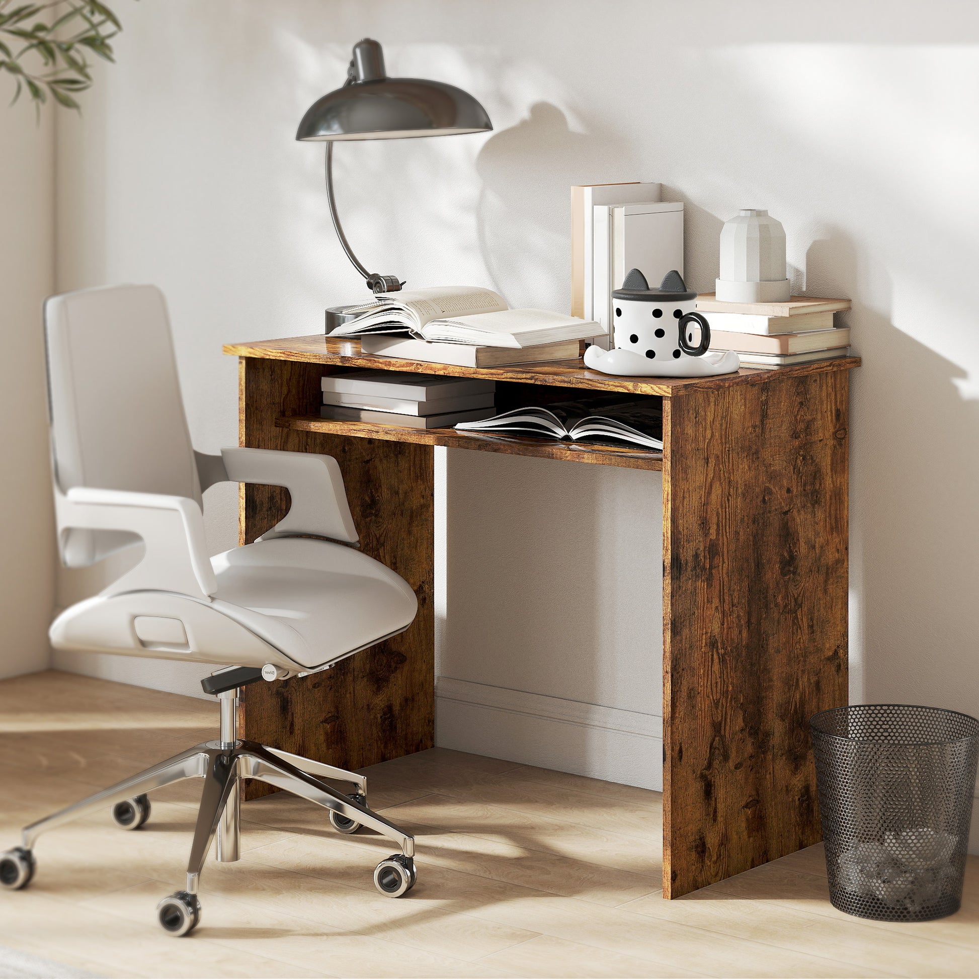 Writing Desk Laptop Table Workstation with Shelf Home Office