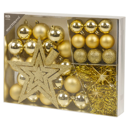 33 Pcs Christmas Tree Decoration Baubles Set Xmas Shatterproof Balls Ornaments