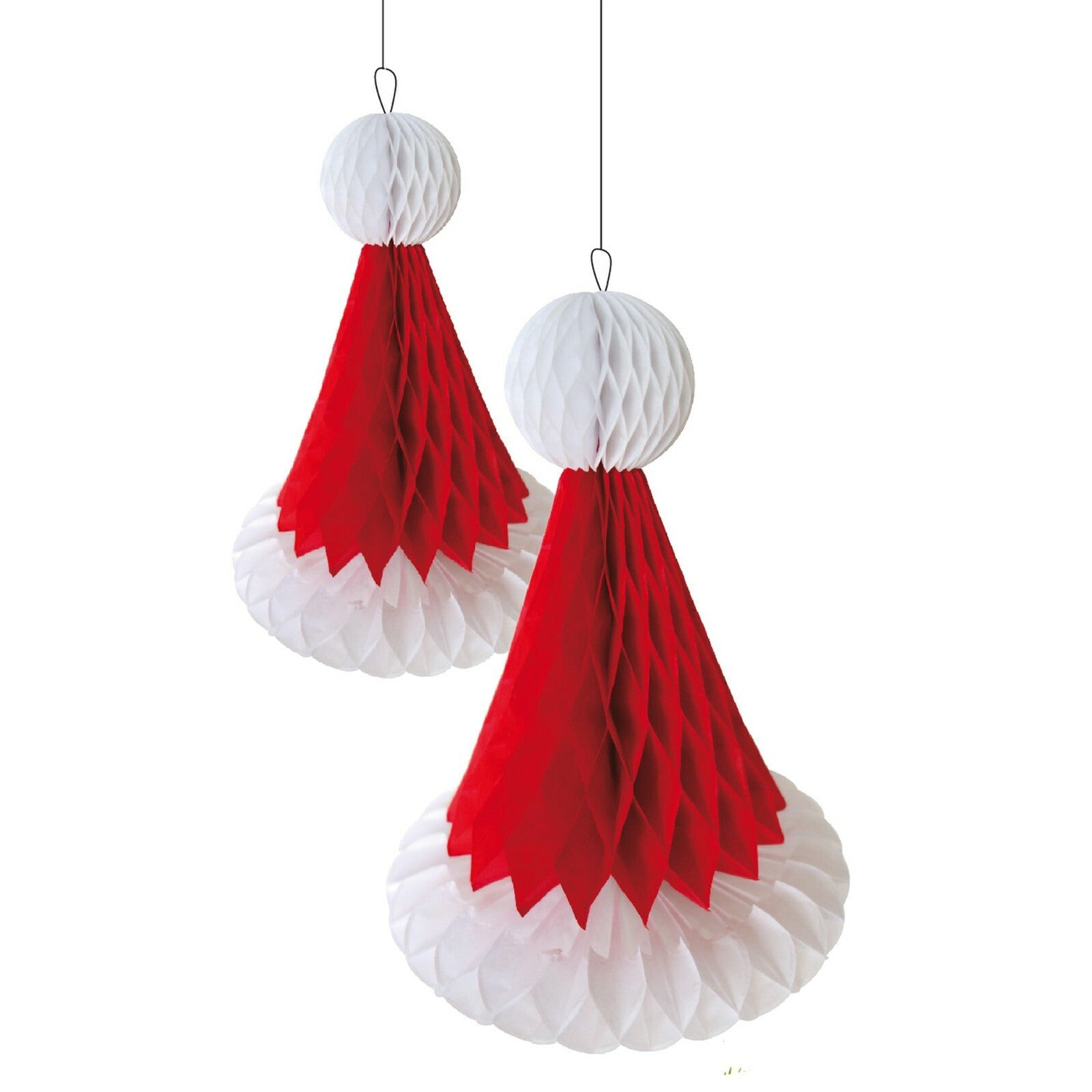 2 Decorative Christmas Honeycomb Christmas Tree Tissue Hanging Santa Party D?Cor