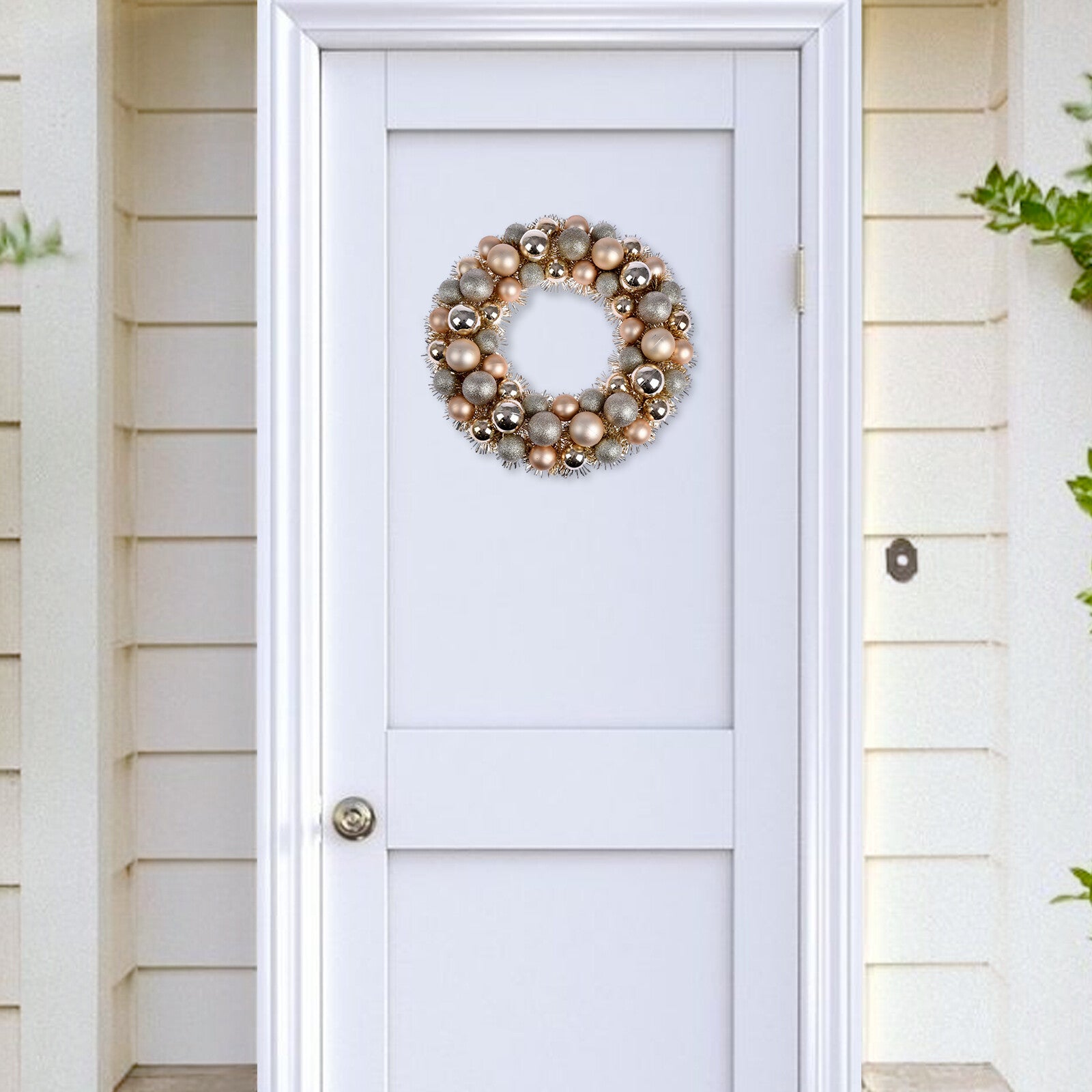 Christmas Wreath Tinsel Bauble Decorative Hanging Door Wall Winter Xmas D�Cor