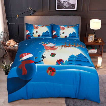 Christmas Duvet Cover Set Reversible Quilt XMAS Bedding Single Double King Size