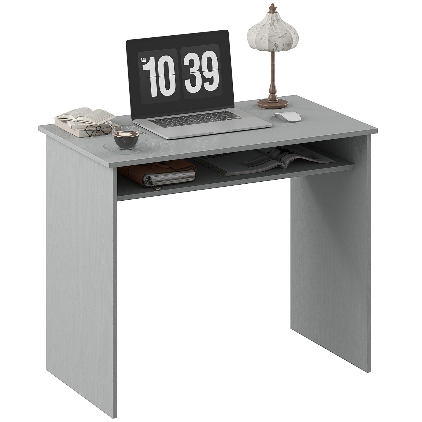 Writing Desk Laptop Table Workstation with Shelf Home Office