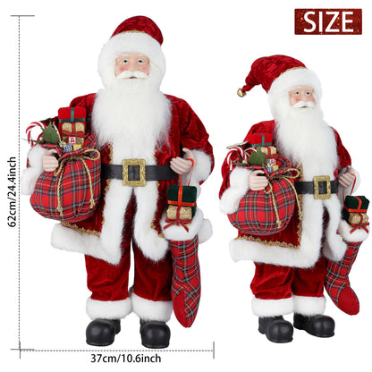 18" Christmas Santa Claus Figure Traditional Standing Xmas Father Home Decors
