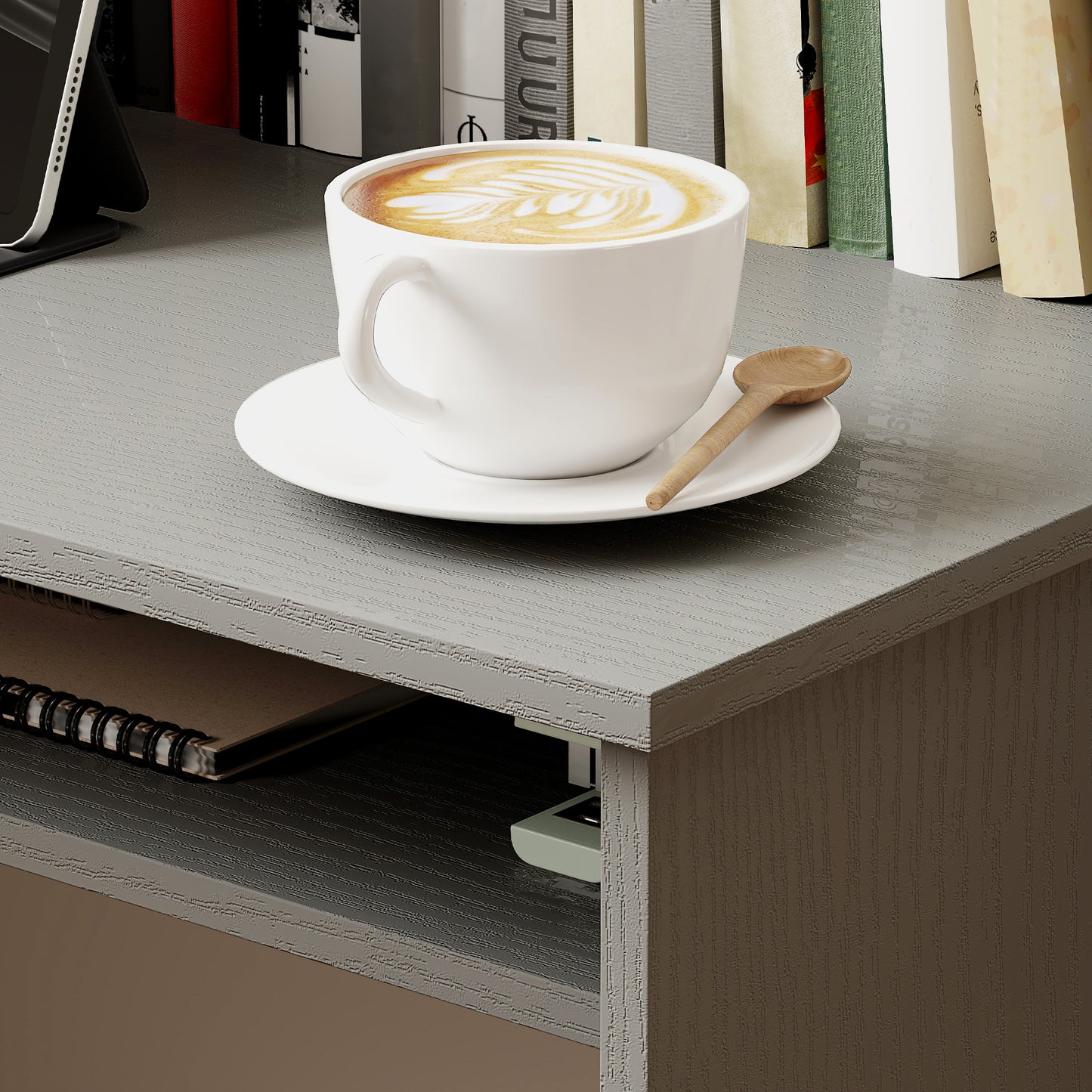 Writing Desk Laptop Table Workstation with Shelf Home Office