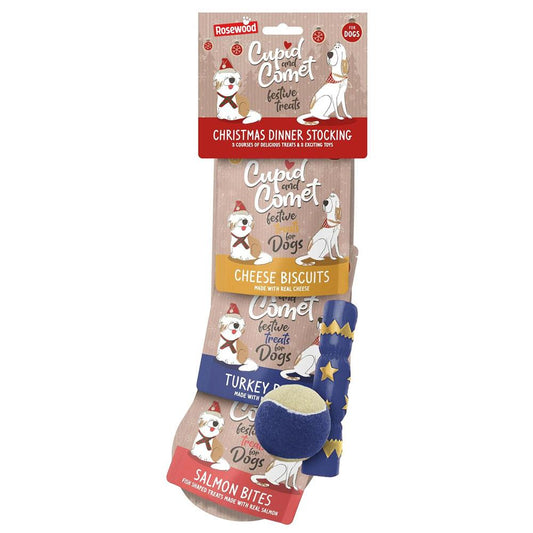 Rosewood Dog & Cat Christmas Stockings with Treats & Toys