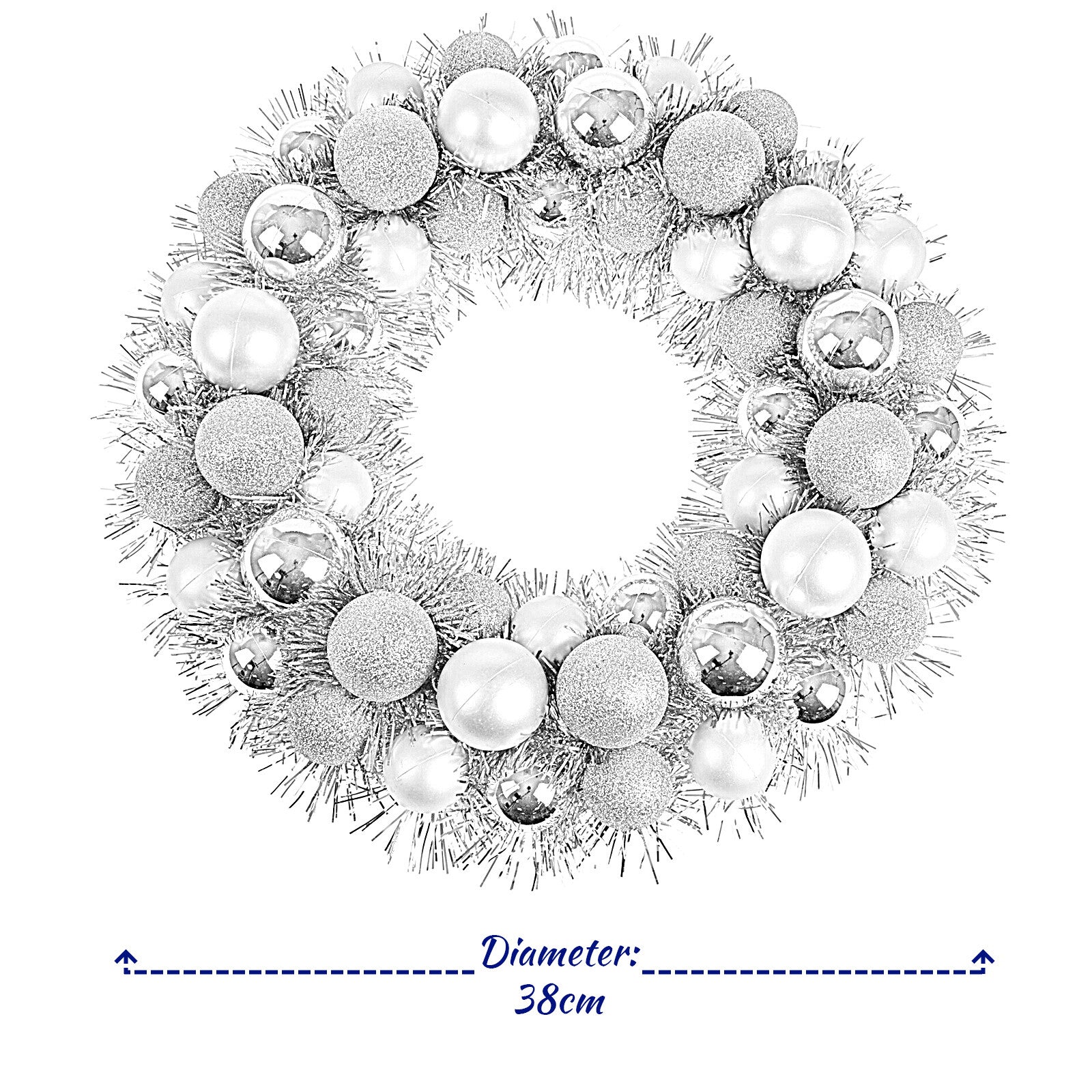 Christmas Wreath Tinsel Bauble Decorative Hanging Door Wall Winter Xmas D�Cor