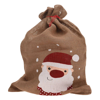 Christmas Sack Jute Bag Drawstring Gift Reusable Present Stocking Storage XL