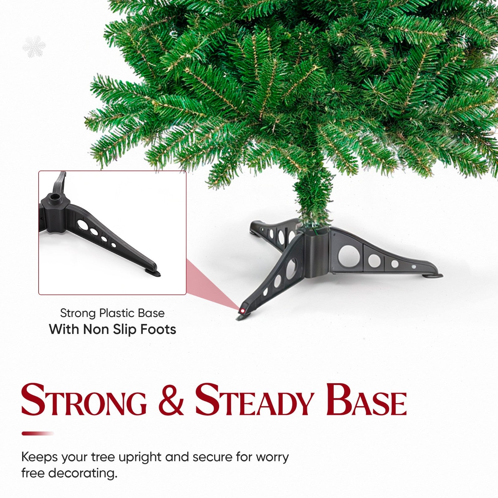 Christmas Tree Artificial Xmas Home Décor & Metal Stand 5Ft 6Ft 7Ft 8Ft Xmas