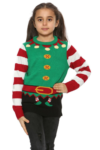 Unisex Kids Boys Girls Christmas Elf Ginger Santa Jumper Xmas Novelty Sweater