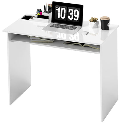 Writing Desk Laptop Table Workstation with Shelf Home Office