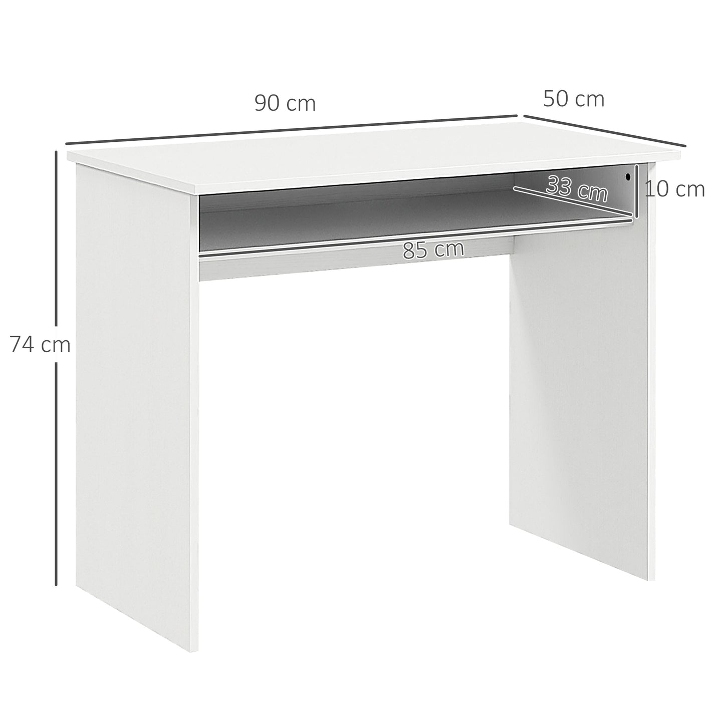 Writing Desk Laptop Table Workstation with Shelf Home Office