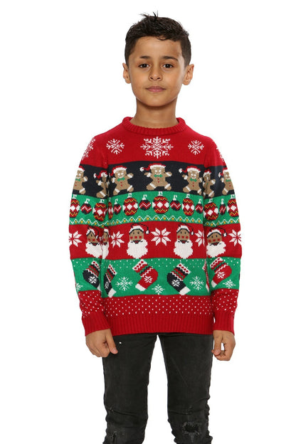 Unisex Kids Boys Girls Christmas Elf Ginger Santa Jumper Xmas Novelty Sweater