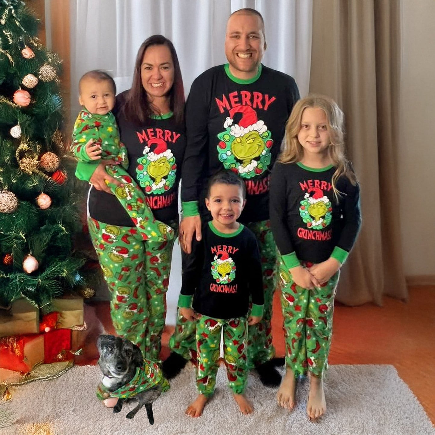 2025 Family Matching Christmas Pyjamas the Grinch Adult Kids Nightwear Pajamas