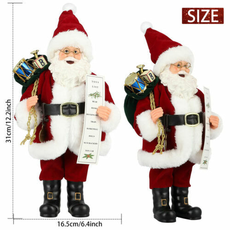 18" Christmas Santa Claus Figure Traditional Standing Xmas Father Home Decors