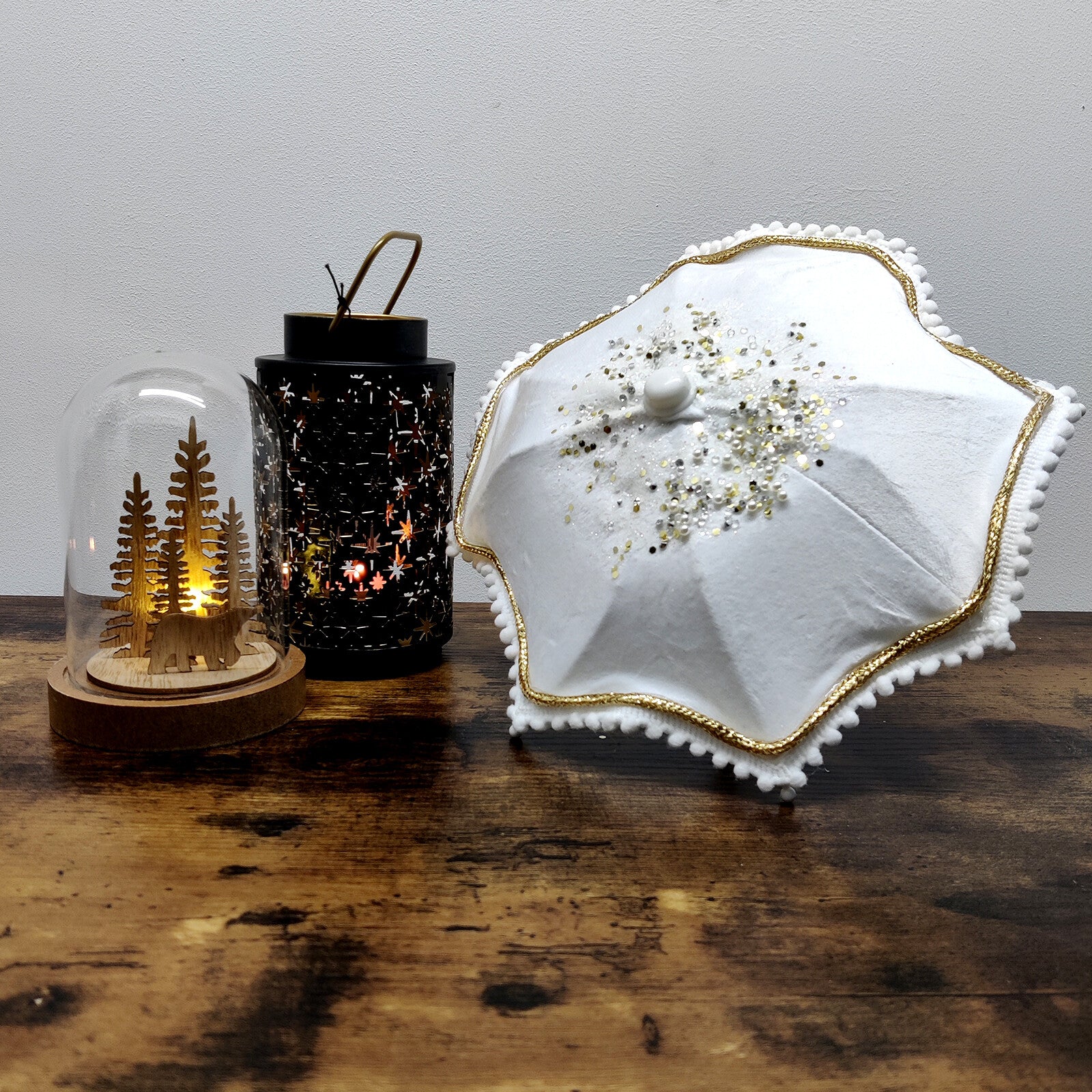 Christmas Tree Baubles Umbrella Hanging Decorations Mini Xmas Ornament Gift