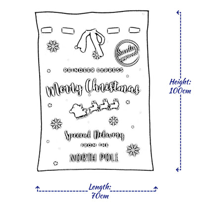 Christmas Sack Jute Bag Drawstring Gift Reusable Present Stocking Storage XL