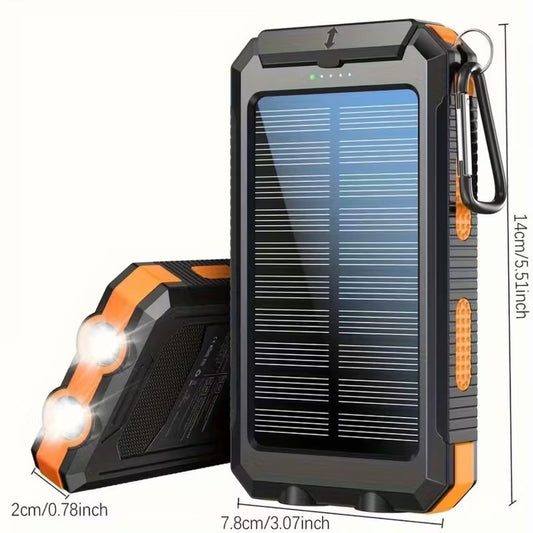 20000mAh Solar Power Bank Portable Charger Dual USB LED Flashlight Compass Outdo