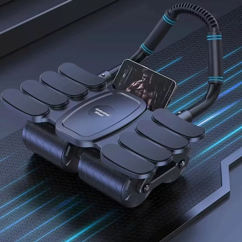 Upgraded Automatic Rebound Ab Wheel Roller with Elbow Support - Four-Wheel Core