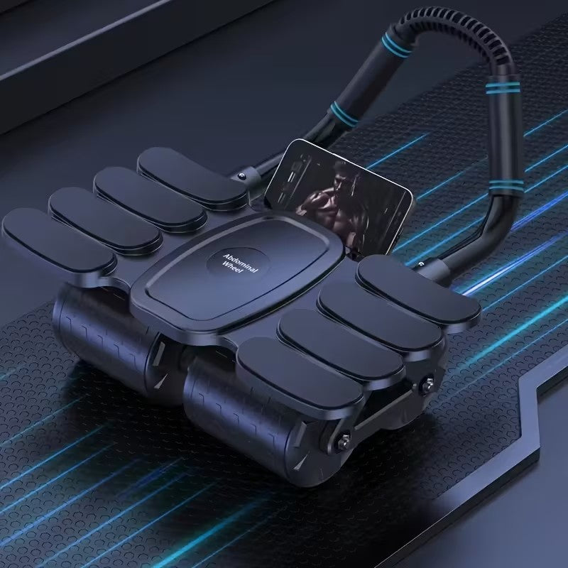 Upgraded Automatic Rebound Ab Wheel Roller with Elbow Support - Four-Wheel Core