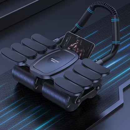 Upgraded Automatic Rebound Ab Wheel Roller with Elbow Support - Four-Wheel Core