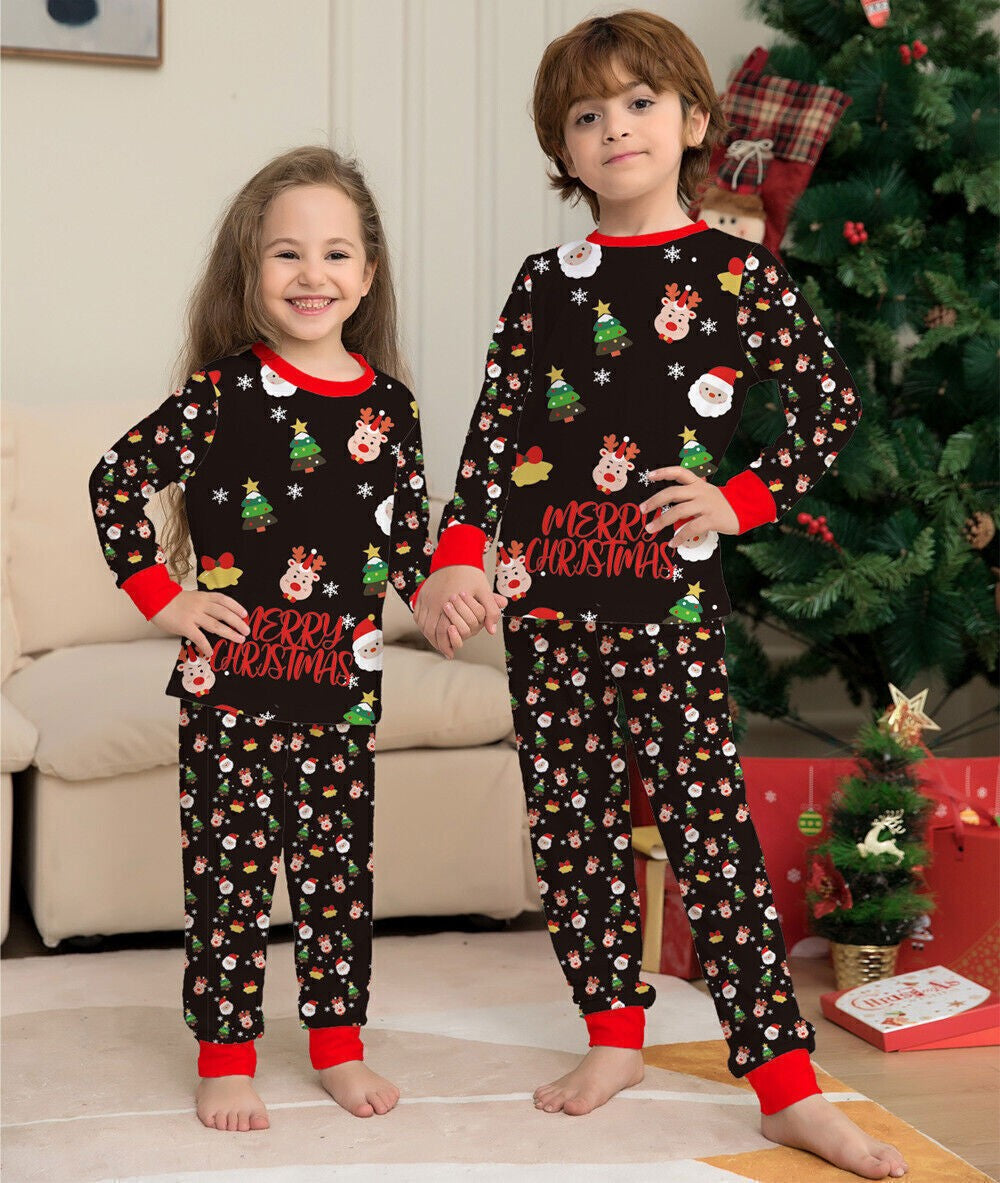 UK Family Matching Christmas Pyjamas Adult Kids Xmas Nightwear Pajamas Pjs Set