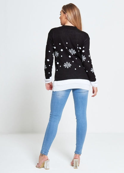 New Ladies Womens Santa Xmas Christmas Novelty Fairisle Retro Jumper Sweater