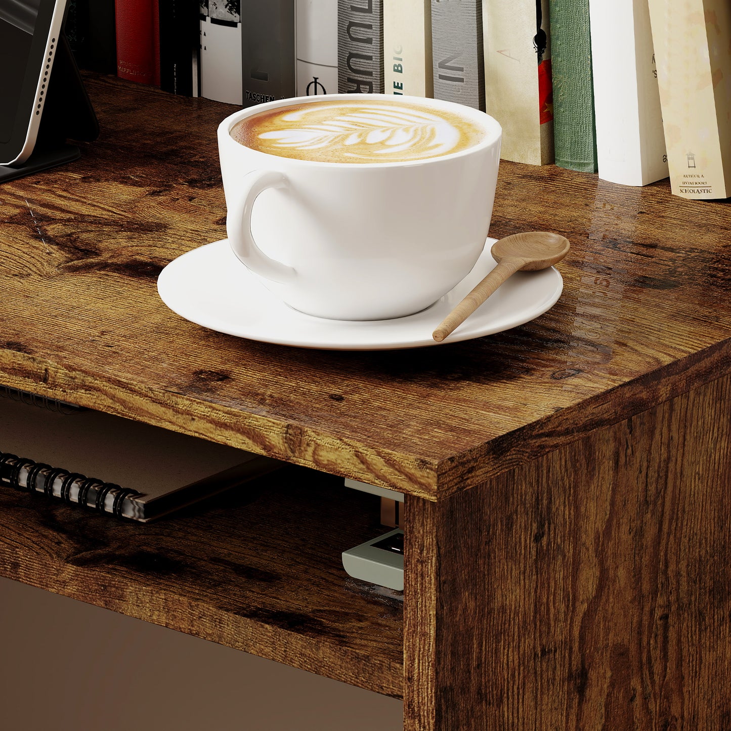 Writing Desk Laptop Table Workstation with Shelf Home Office