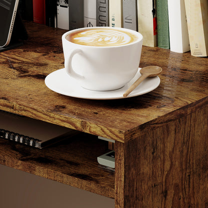 Writing Desk Laptop Table Workstation with Shelf Home Office