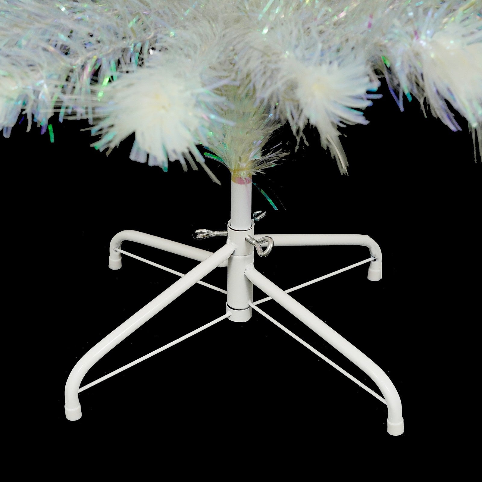 4/5/6Ft White Christmas Trees Fibre Optic Pre Lit Star Xmas Tree with LED Lights