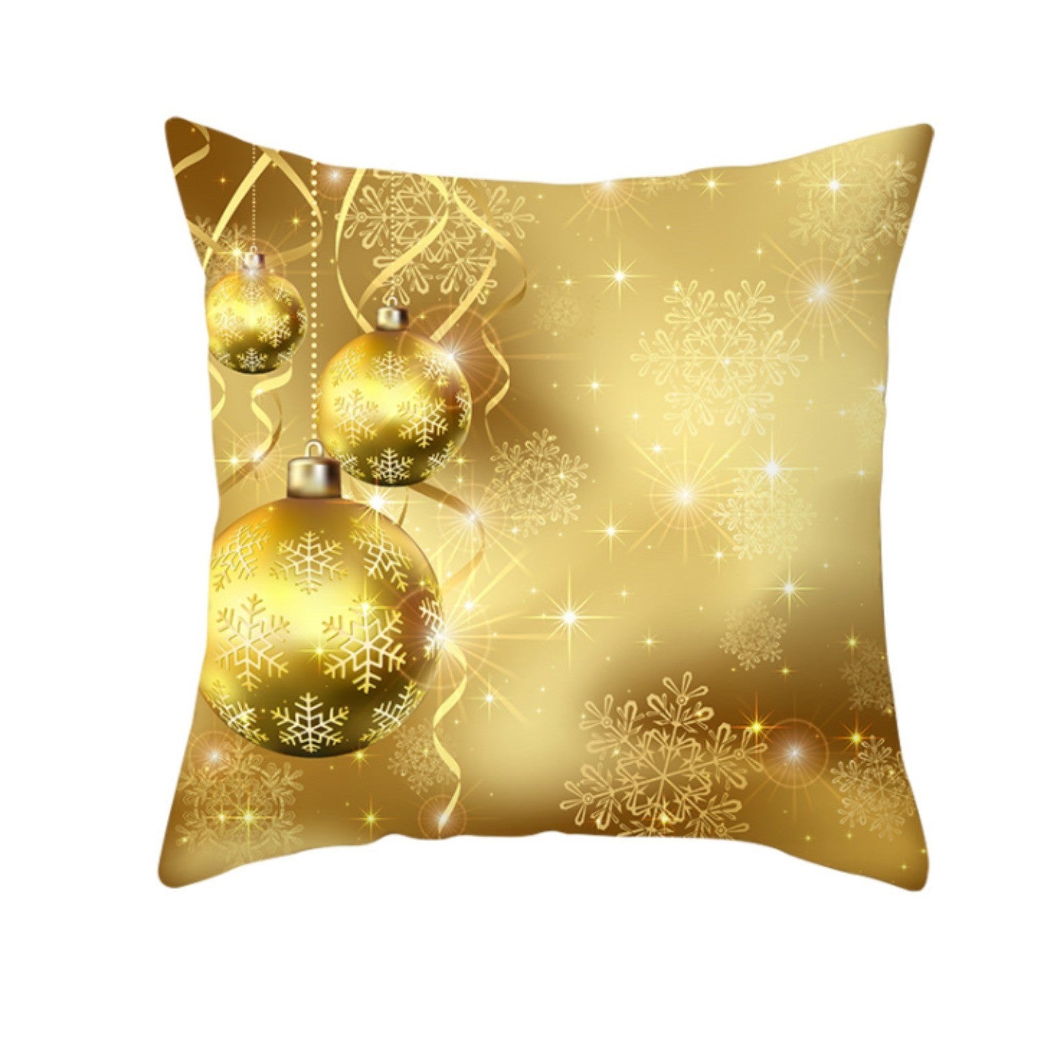 18'' Gold Merry Christmas Cushion Cover Festive Sofa Pillow Case Home Decoration