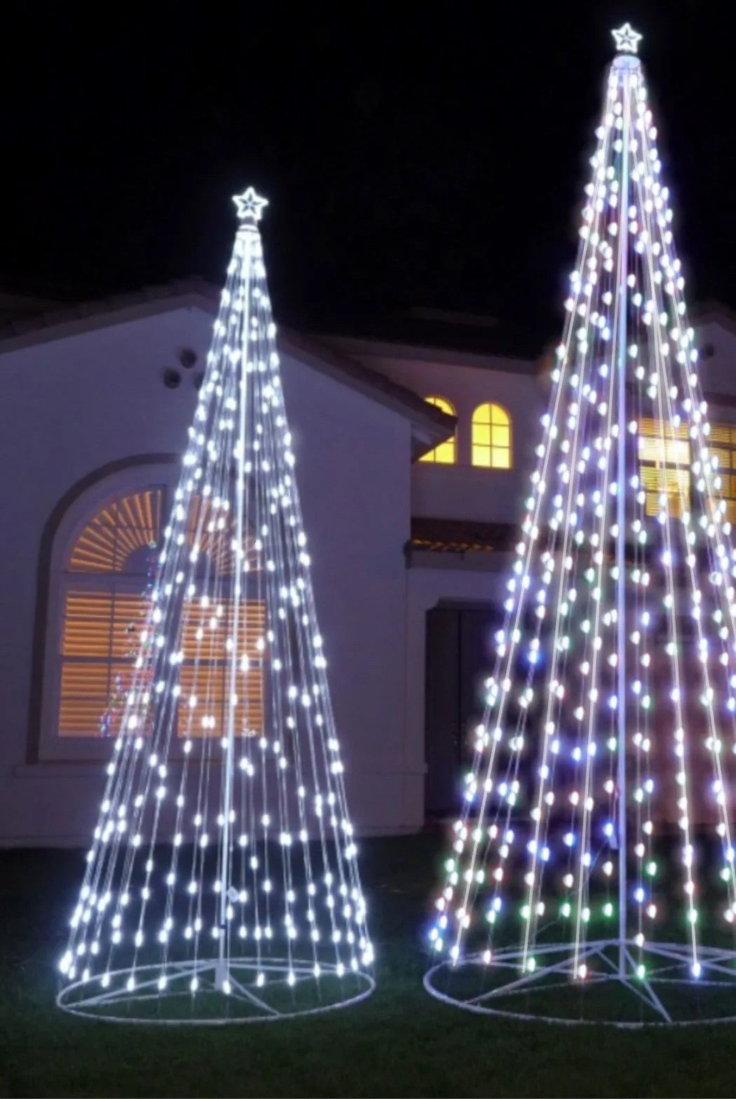 Outdoor Metal LED Christmas Tree Warm White Lights Indoor & Garden Xmas 4-10Ft