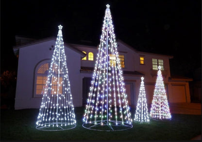 Outdoor Metal LED Christmas Tree Warm White Lights Indoor & Garden Xmas 4-10Ft