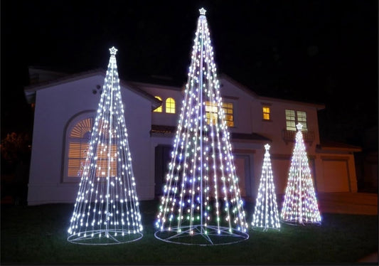Outdoor Metal LED Christmas Tree Warm White Lights Indoor & Garden Xmas 4-10Ft