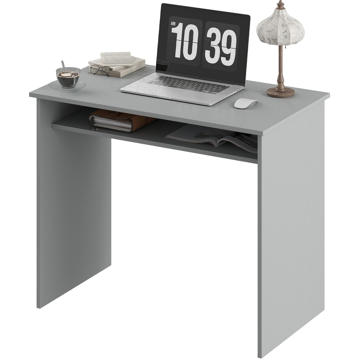 Writing Desk Laptop Table Workstation with Shelf Home Office