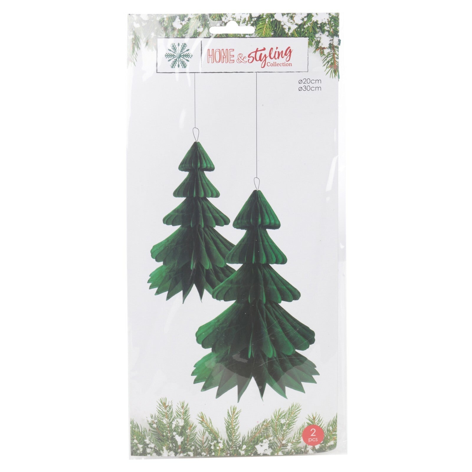 2 Decorative Christmas Honeycomb Christmas Tree Tissue Hanging Santa Party D?Cor