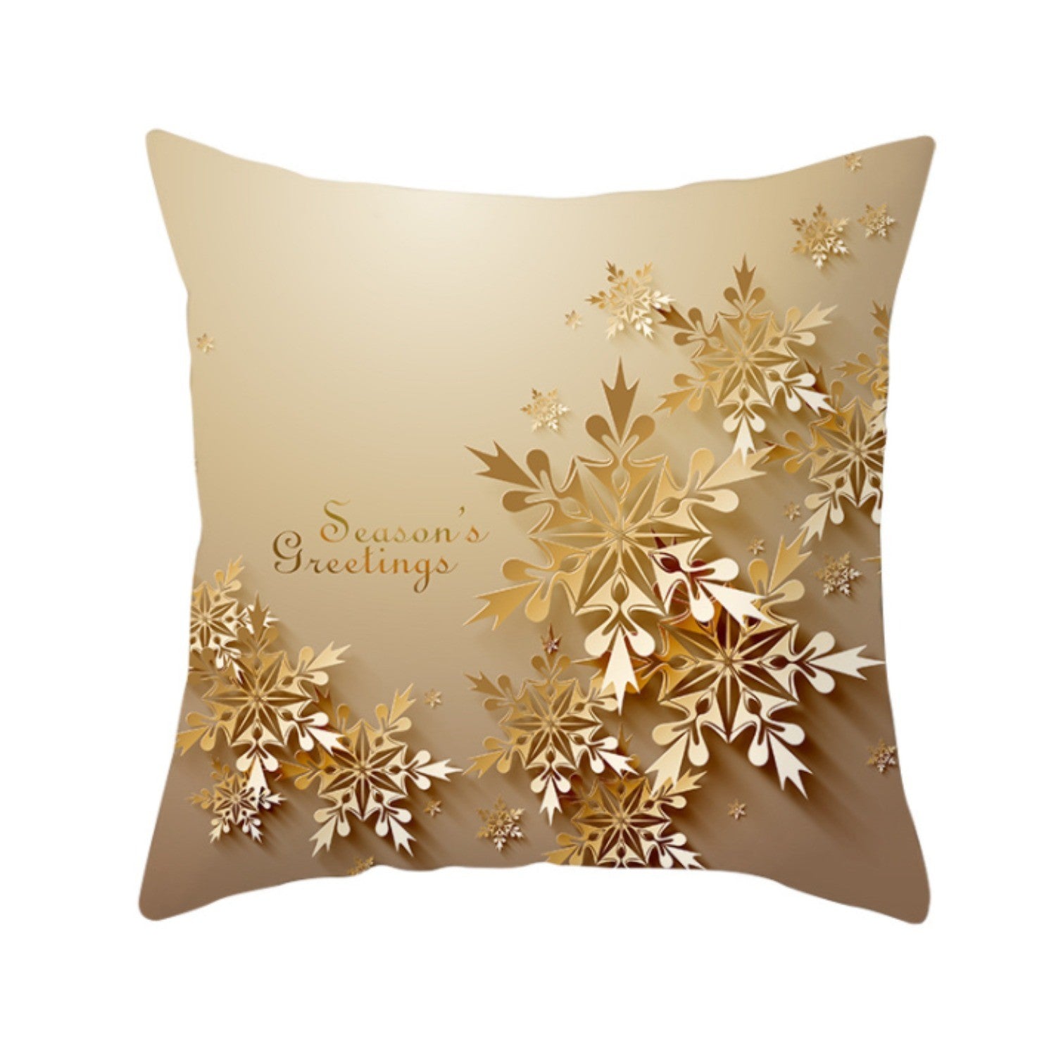 18'' Gold Merry Christmas Cushion Cover Festive Sofa Pillow Case Home Decoration