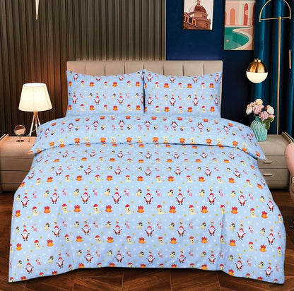 Christmas Duvet Cover Set Reversible Quilt XMAS Bedding Single Double King Size