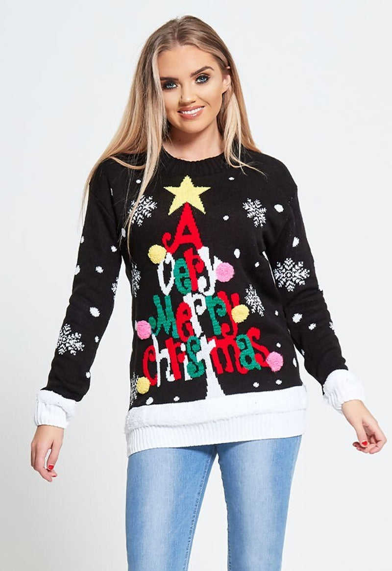 New Ladies Womens Santa Xmas Christmas Novelty Fairisle Retro Jumper Sweater