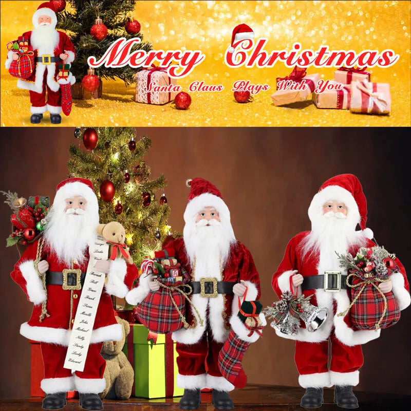 18" Christmas Santa Claus Figure Traditional Standing Xmas Father Home Decors