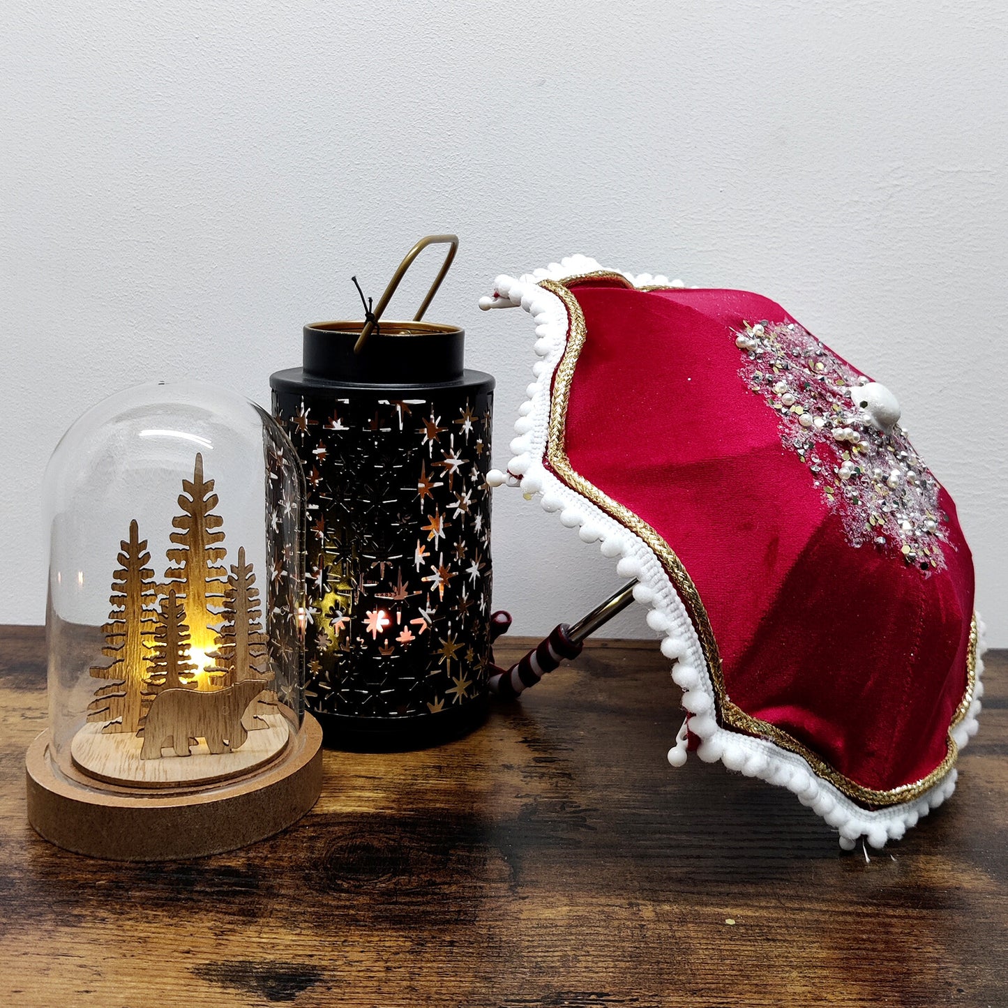 Christmas Tree Baubles Umbrella Hanging Decorations Mini Xmas Ornament Gift