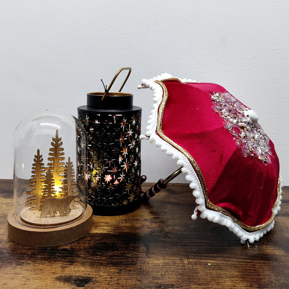 Christmas Tree Baubles Umbrella Hanging Decorations Mini Xmas Ornament Gift