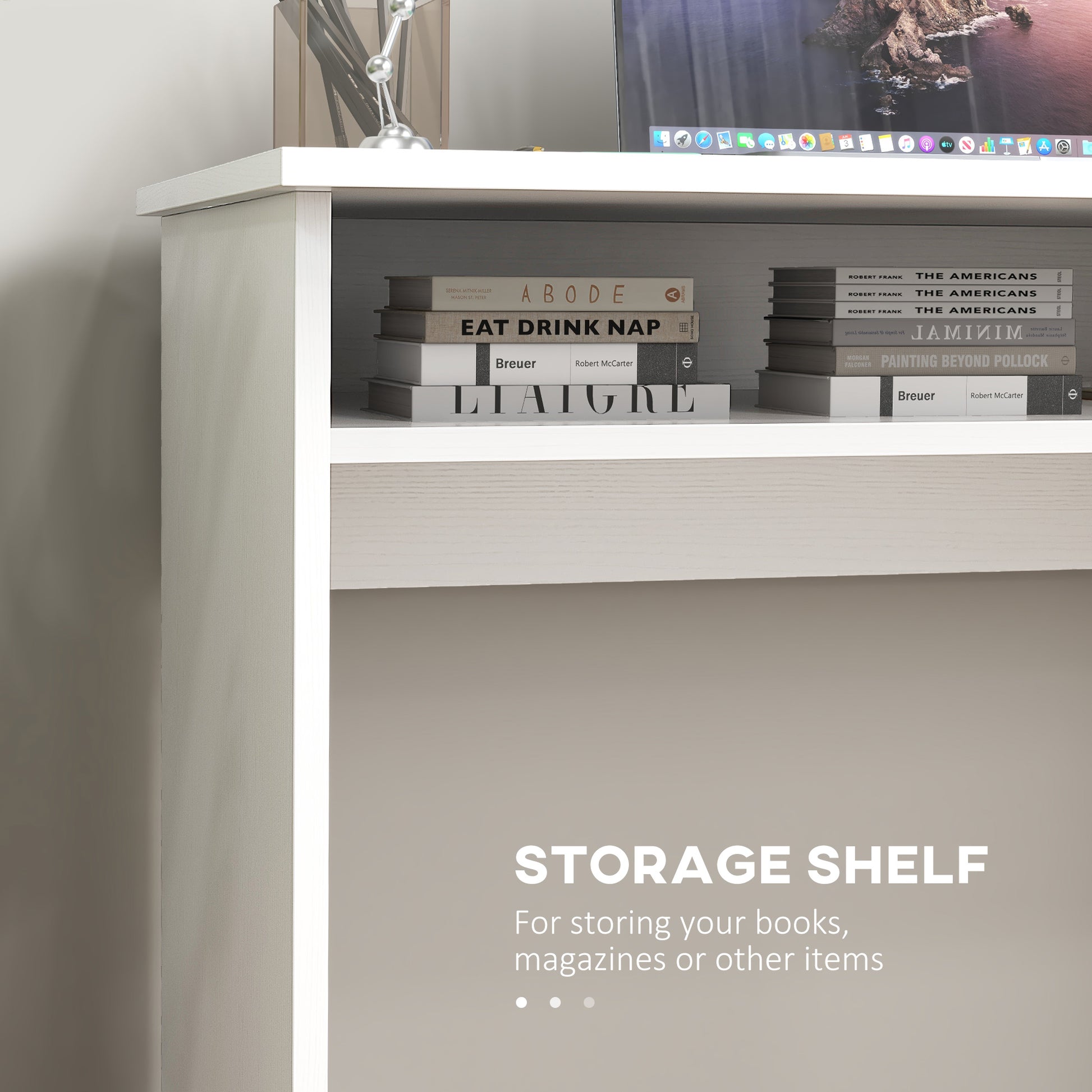 Writing Desk Laptop Table Workstation with Shelf Home Office