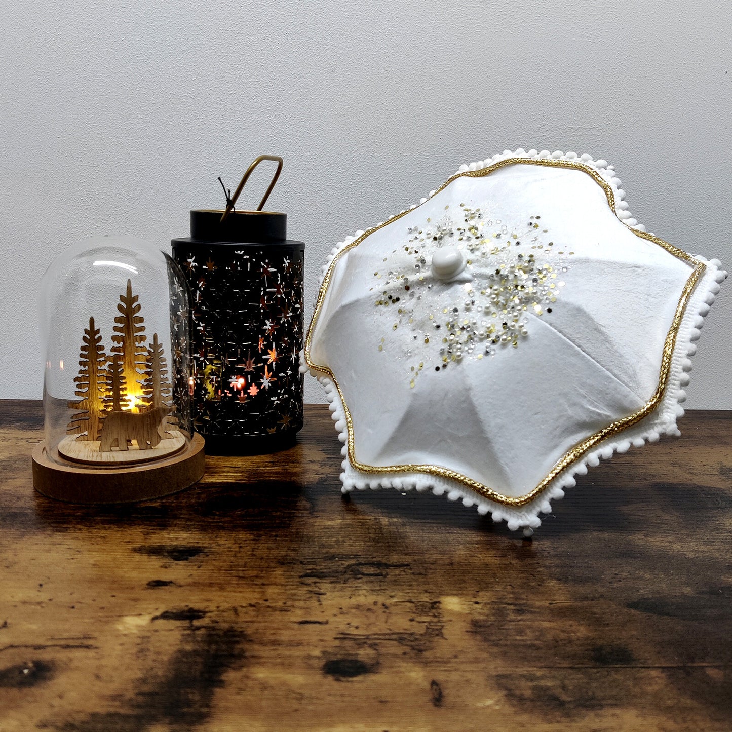 Christmas Tree Baubles Umbrella Hanging Decorations Mini Xmas Ornament Gift