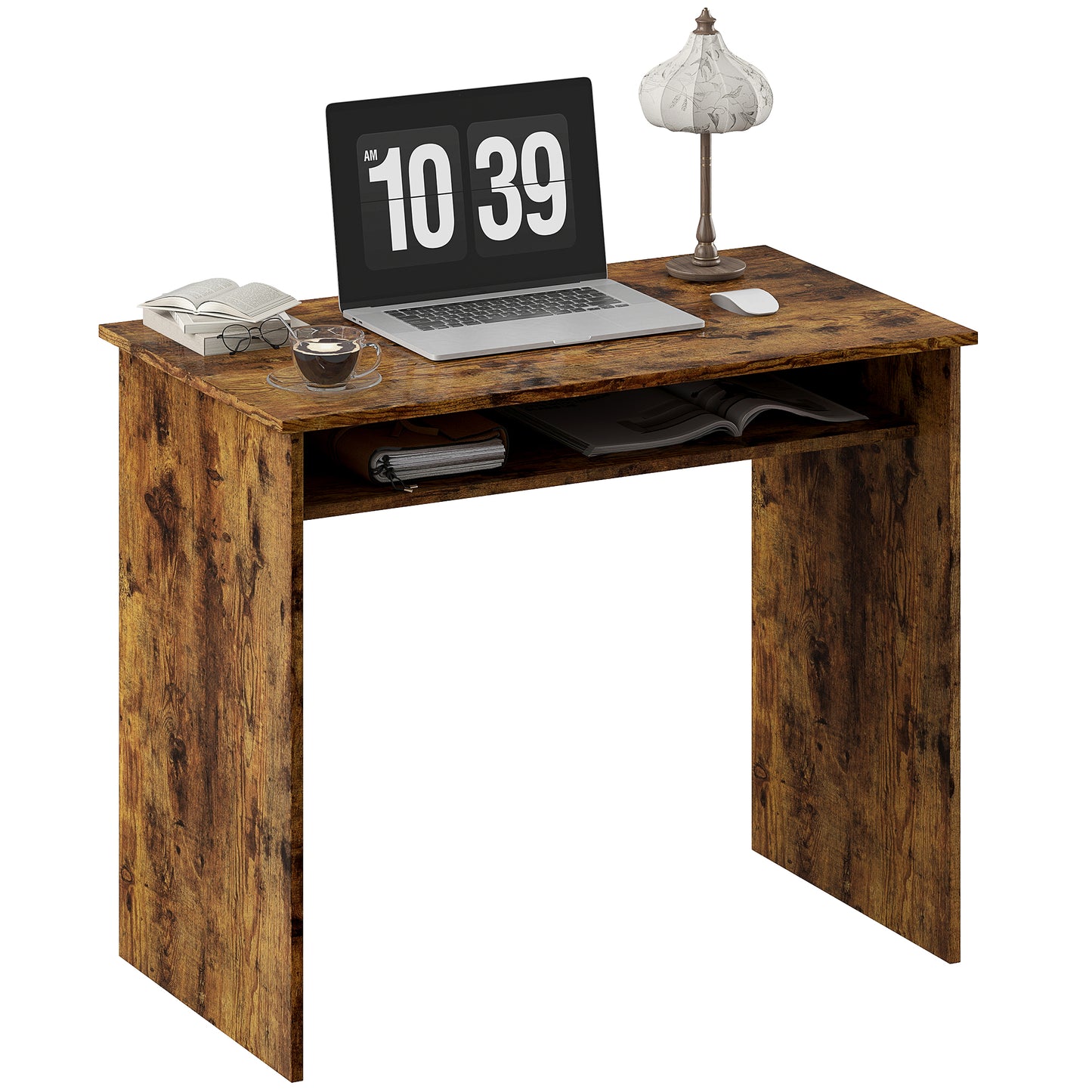 Writing Desk Laptop Table Workstation with Shelf Home Office