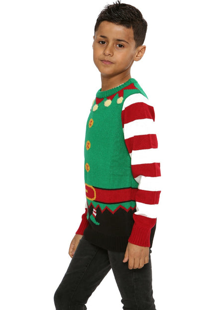 Unisex Kids Boys Girls Christmas Elf Ginger Santa Jumper Xmas Novelty Sweater