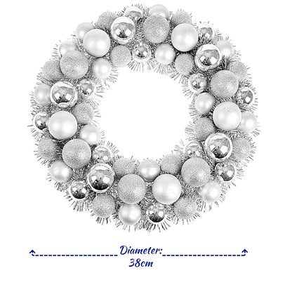 Christmas Wreath Tinsel Bauble Decorative Hanging Door Wall Winter Xmas D�Cor